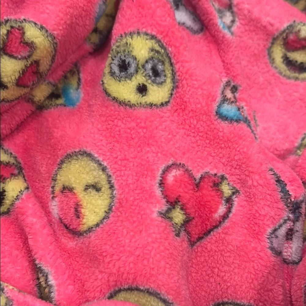 Justice Emoji Print Girls Pink Robe Size 10